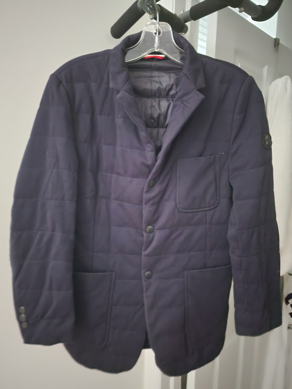 Authentic Moncler Quilted Navy Jacket Blazer